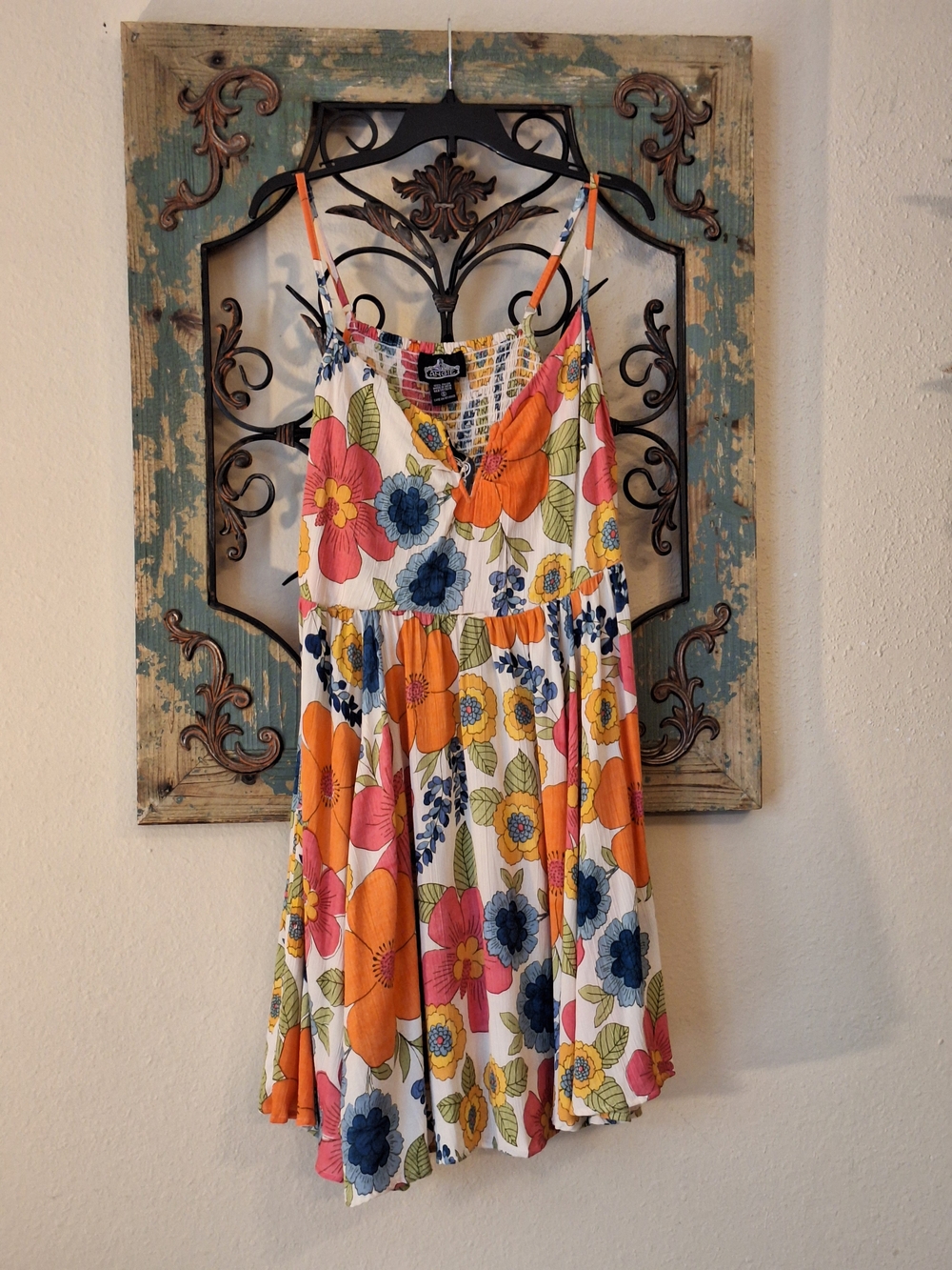Angie Strapless Floral Midi Dress in Peach, Pink, Yellow & Blue. NWT Size SMALL - Picture 6 of 12
